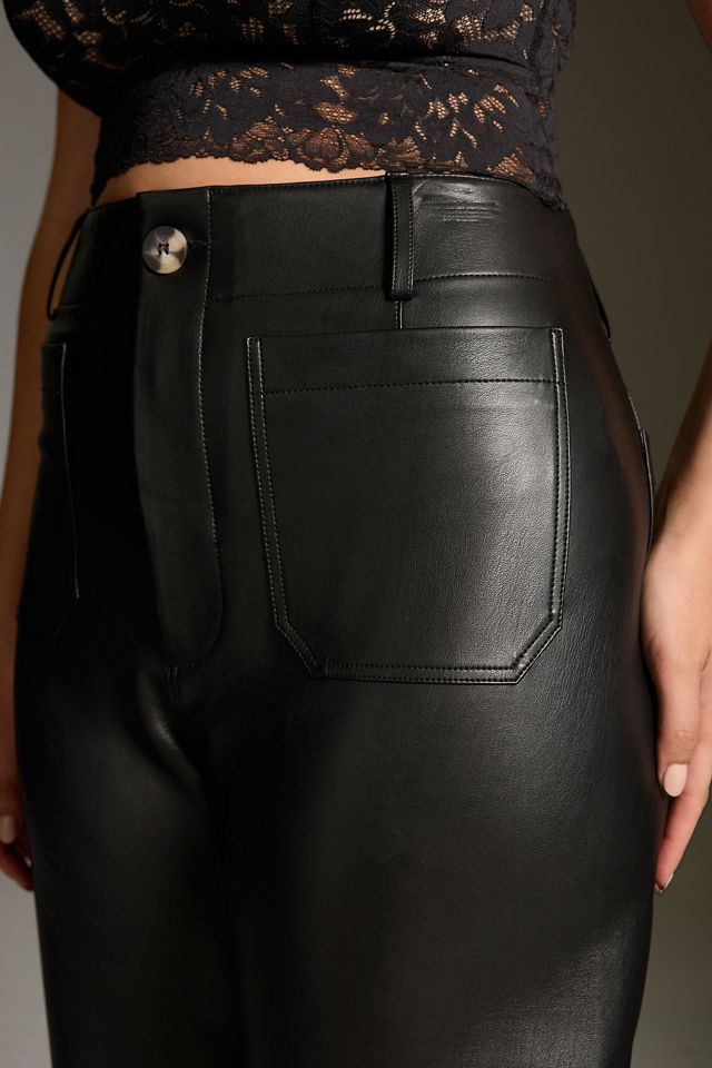 The Colette Wide-Leg Faux Leather Pants by Maeve #8