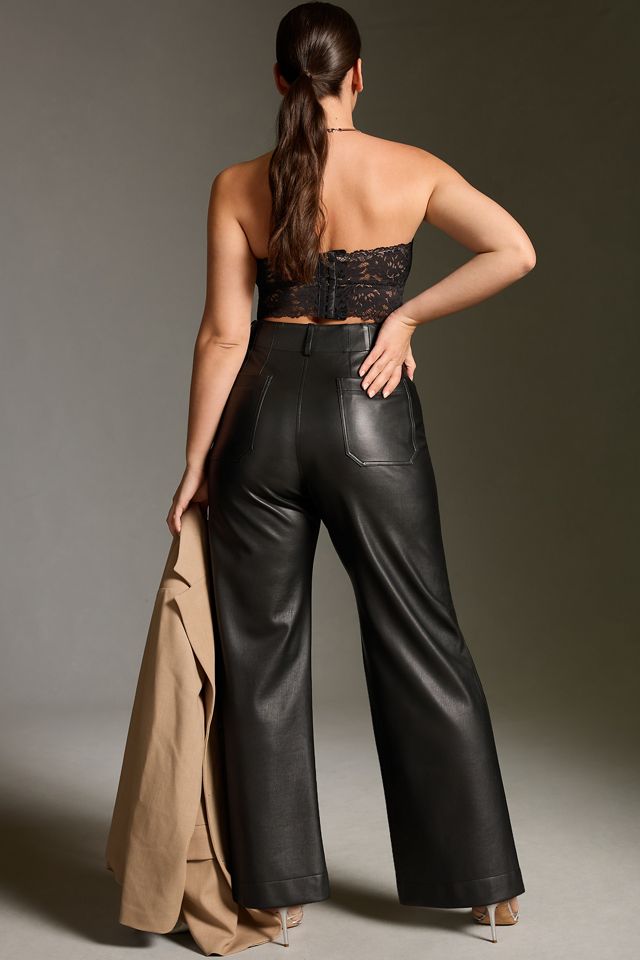 The Colette Wide-Leg Faux Leather Pants by Maeve #9