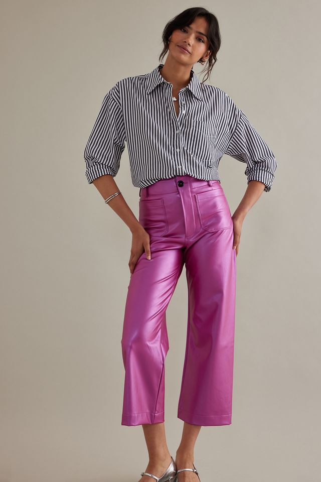 The Colette Faux Leather Crop Wide-Leg Pants by Maeve #2