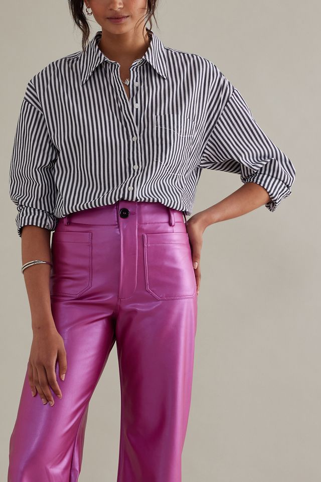 The Colette Faux Leather Crop Wide-Leg Pants by Maeve #5