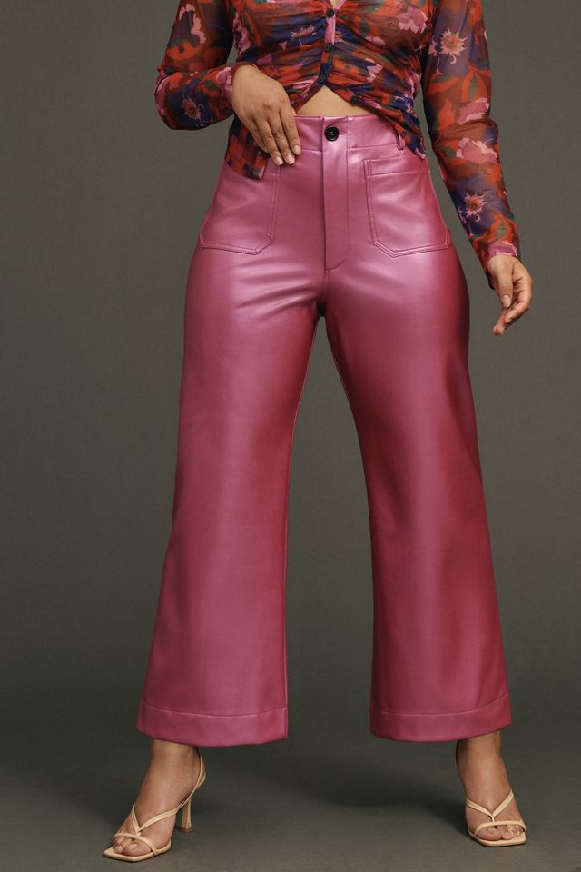 The Colette Faux Leather Crop Wide-Leg Pants by Maeve #7