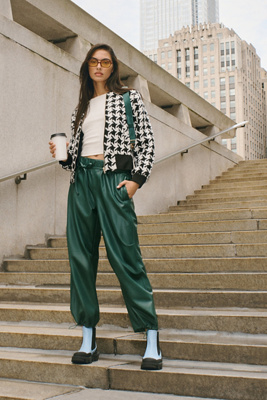 パンツ MELT THE LADY leather parachute pants Bubbles - melt the lady parachute pants ブラックの通販 by