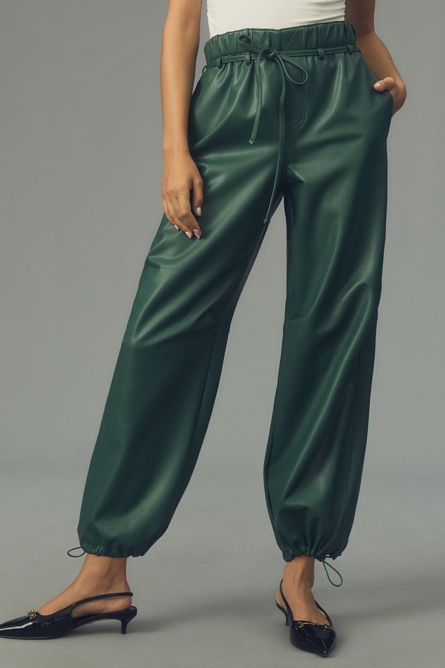 Pilcro Faux Leather Soft Parachute Pants | Anthropologie