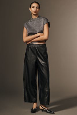 The Izzie Relaxed Pull-On Barrel Pants by Pilcro: Faux Leather Edition