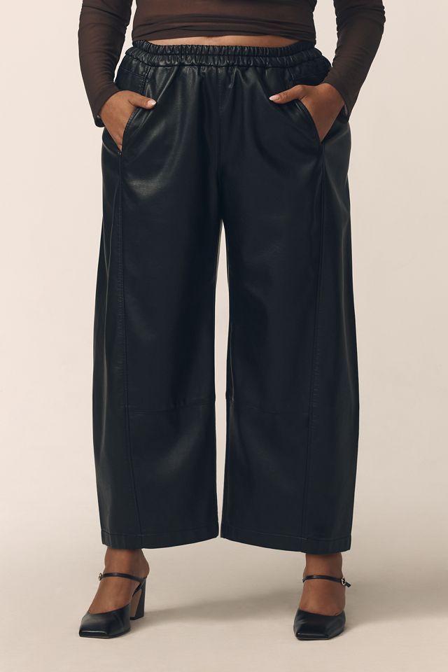 The Izzie Relaxed Pull-On Barrel Pants by Pilcro: Faux-Leather Edition #5