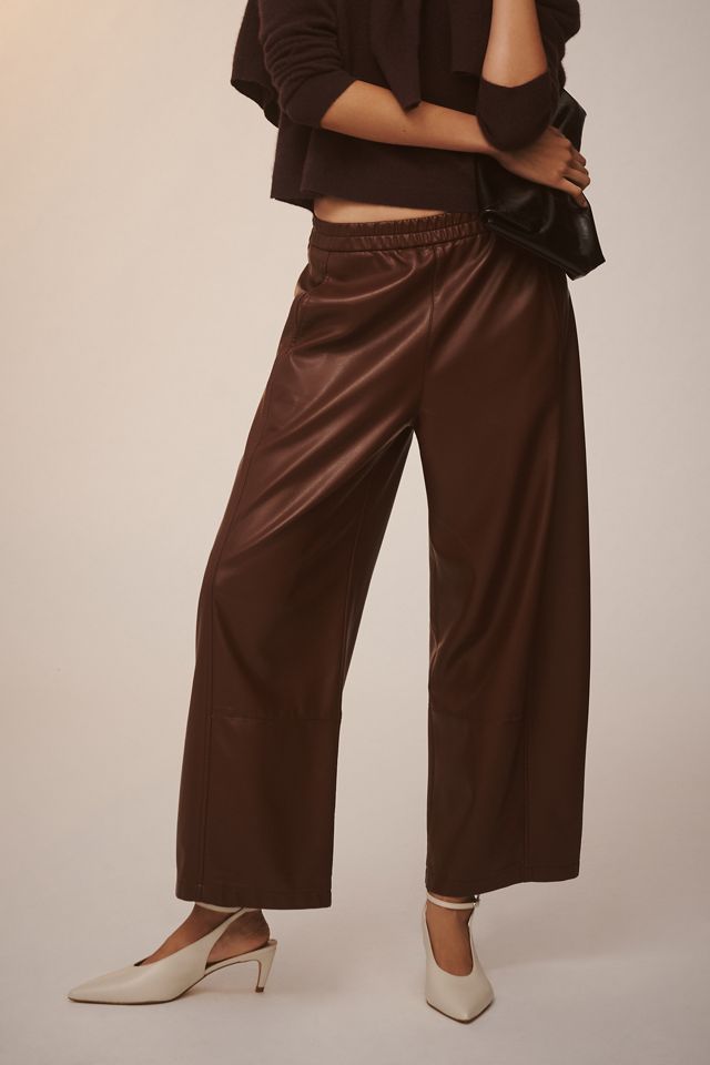 Die Izzie Entspannte Pull-On Barrel Hosen von Pilcro: Kunstleder Edition #1