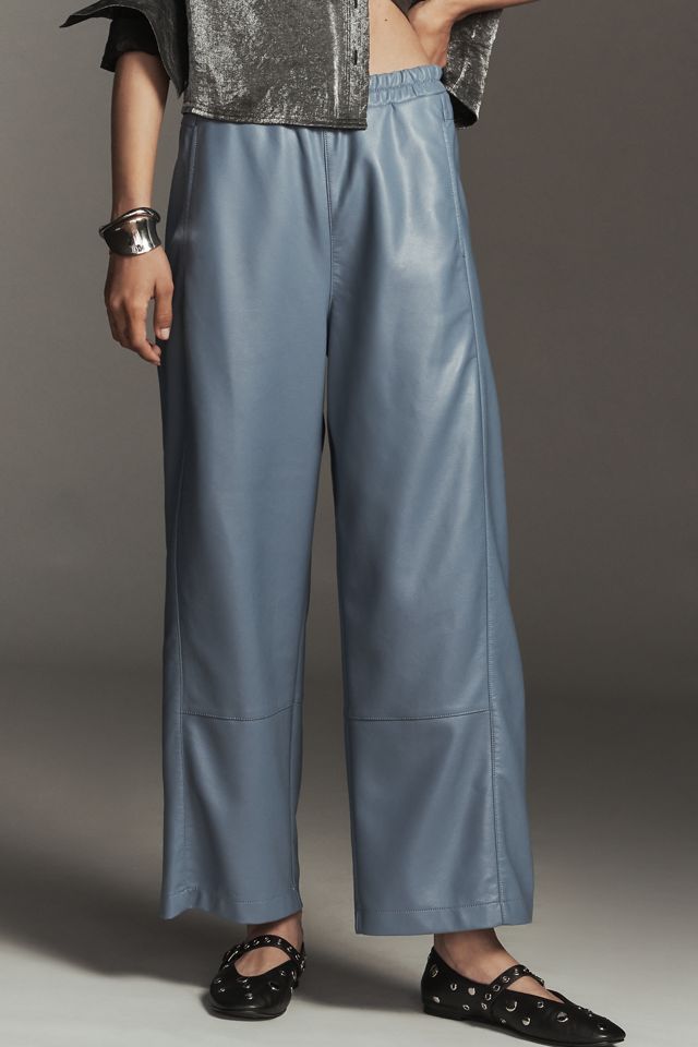 The Izzie Relaxed Pull-On Barrel Pants by Pilcro: Faux-Leather Edition #2