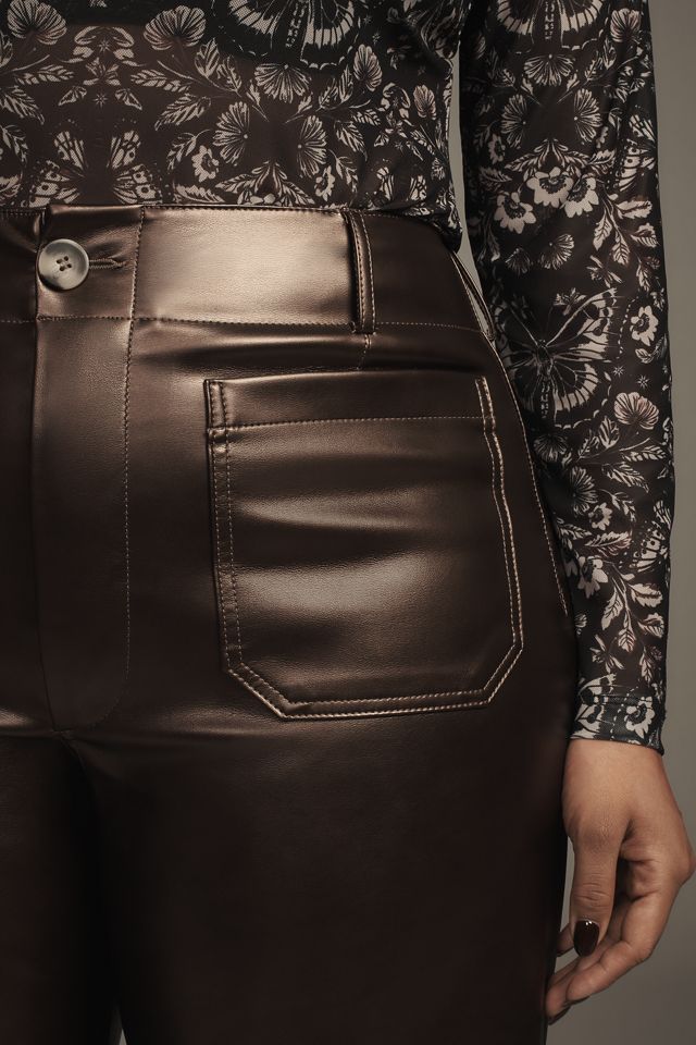 The Colette Cropped Wide-Leg Pants by Maeve: Faux-Leather Edition #6