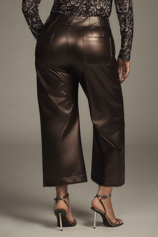 The Colette Cropped Wide-Leg Pants by Maeve: Faux-Leather Edition #7
