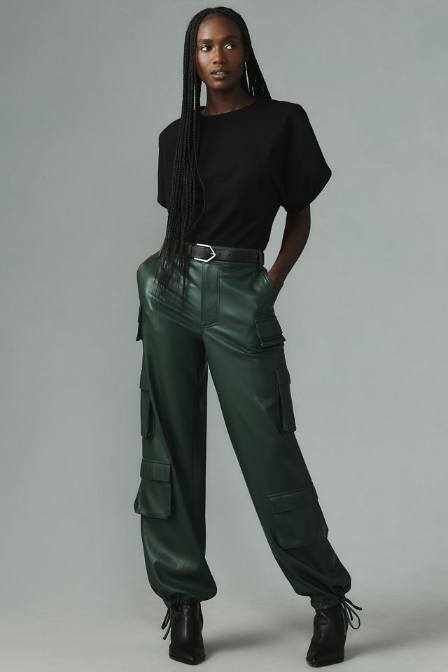 Vegan Leather Cargo Pant - Black – Coastal Bloom