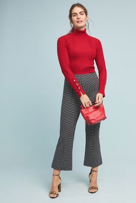 The Essential Cropped Flare Trousers | Anthropologie