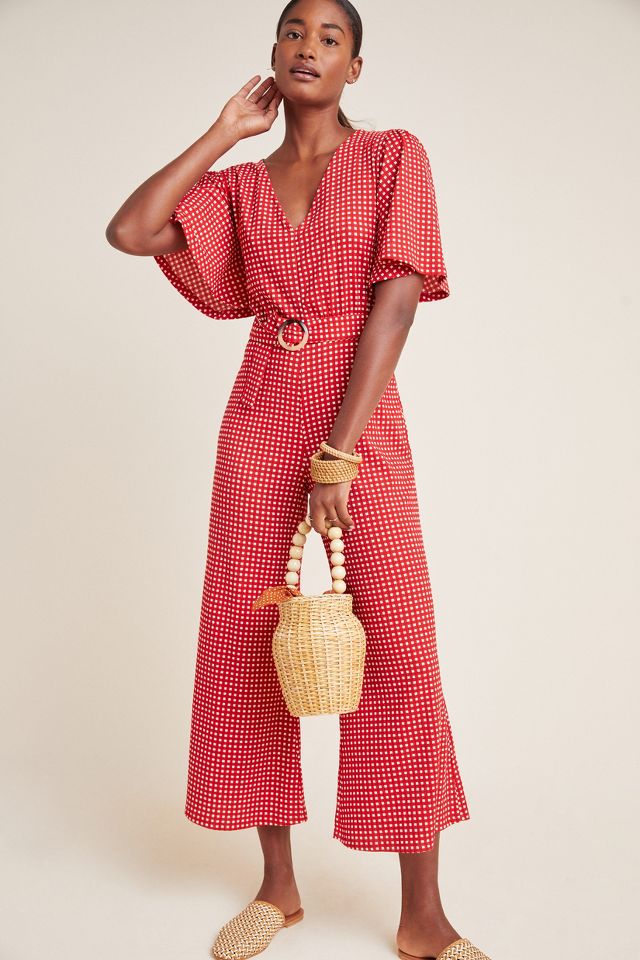 Anthropologie best sale gingham jumpsuit