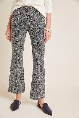 The Essential Leopard Cropped Flare Trousers | Anthropologie