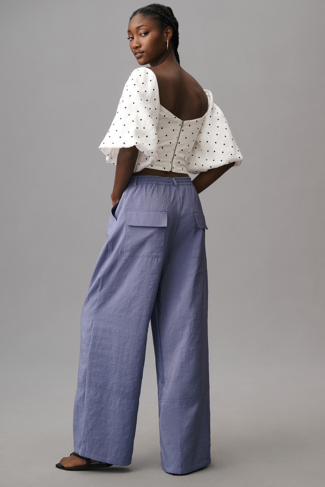 Maeve Seamed Wide-Leg Track Pants