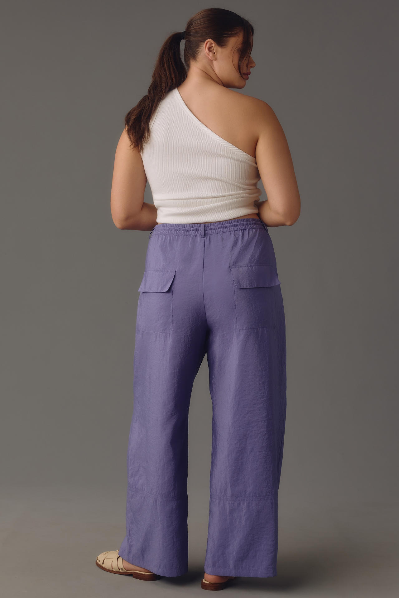 Maeve Seamed Wide-Leg Track Pants