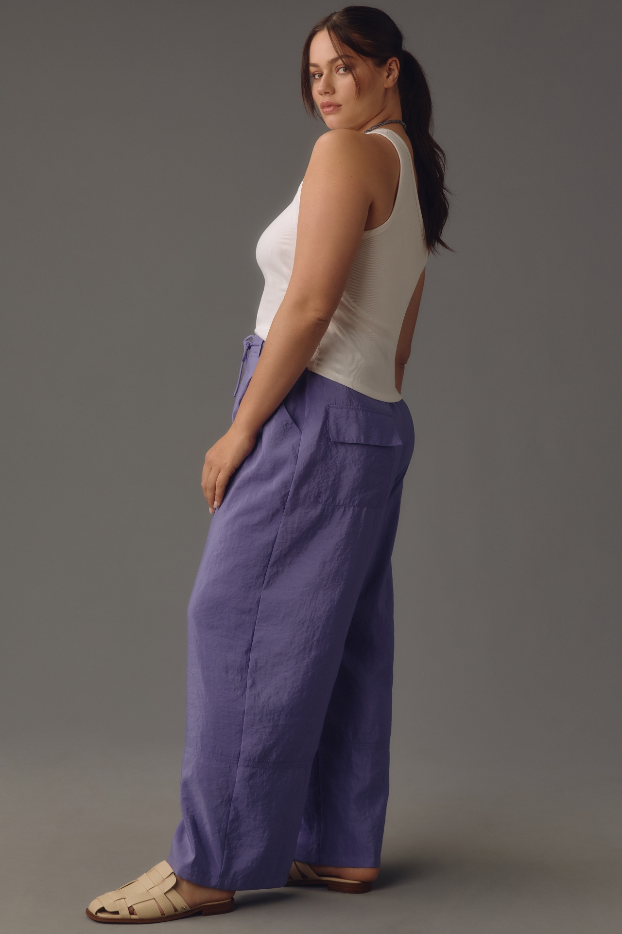 Maeve Seamed Wide-Leg Track Pants