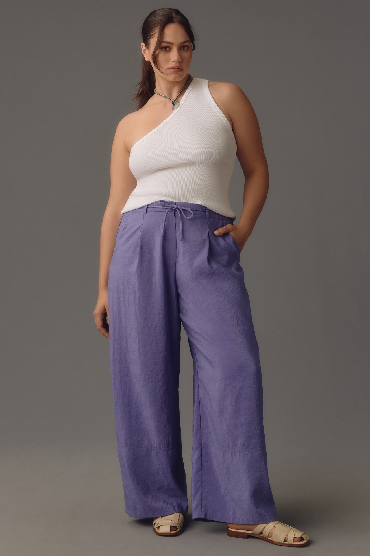 Maeve Seamed Wide-Leg Track Pants