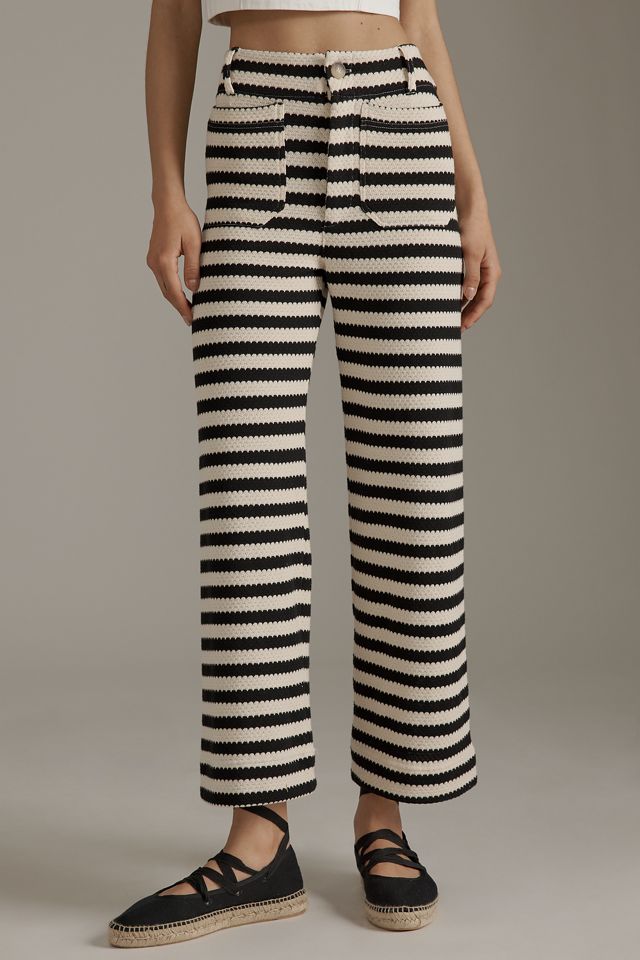 The Colette Striped Knit Crop Wide-Leg Pants by Maeve #1