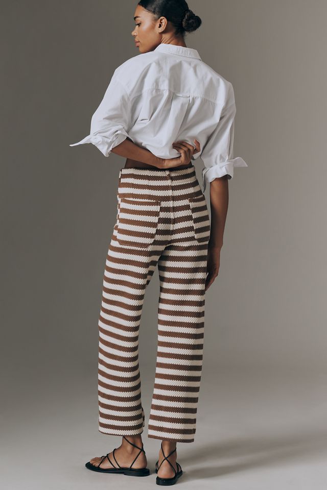 Maeve Colette Knit High-Rise Wide-Leg Cropped Pants #3