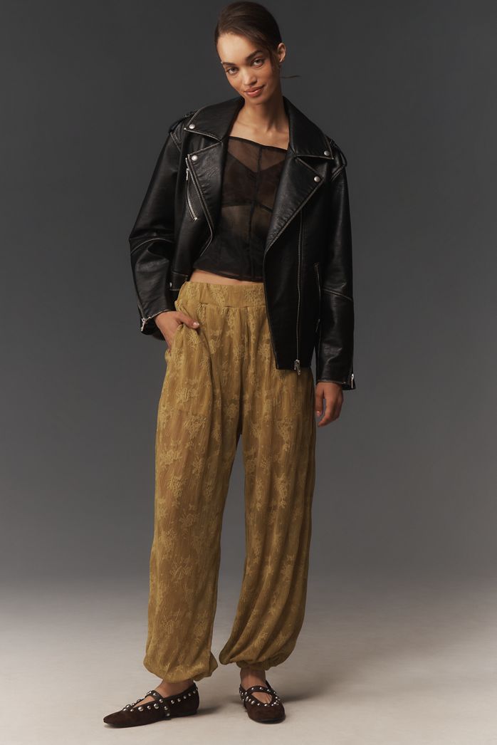 Maeve Sheer Lace Balloon Trousers