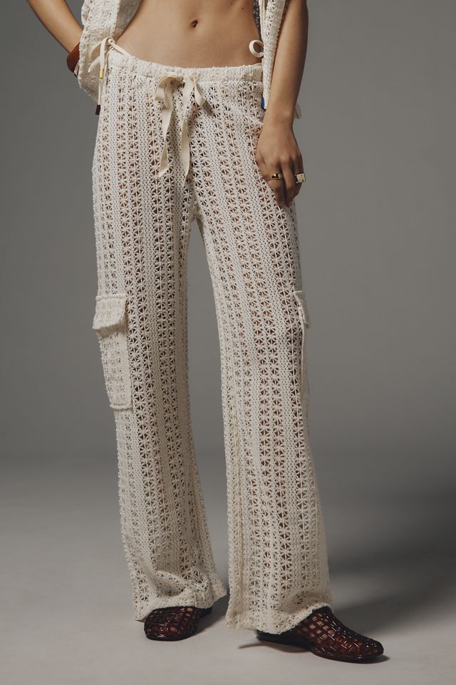 By Anthropologie Crochet Pull-On Pants #1
