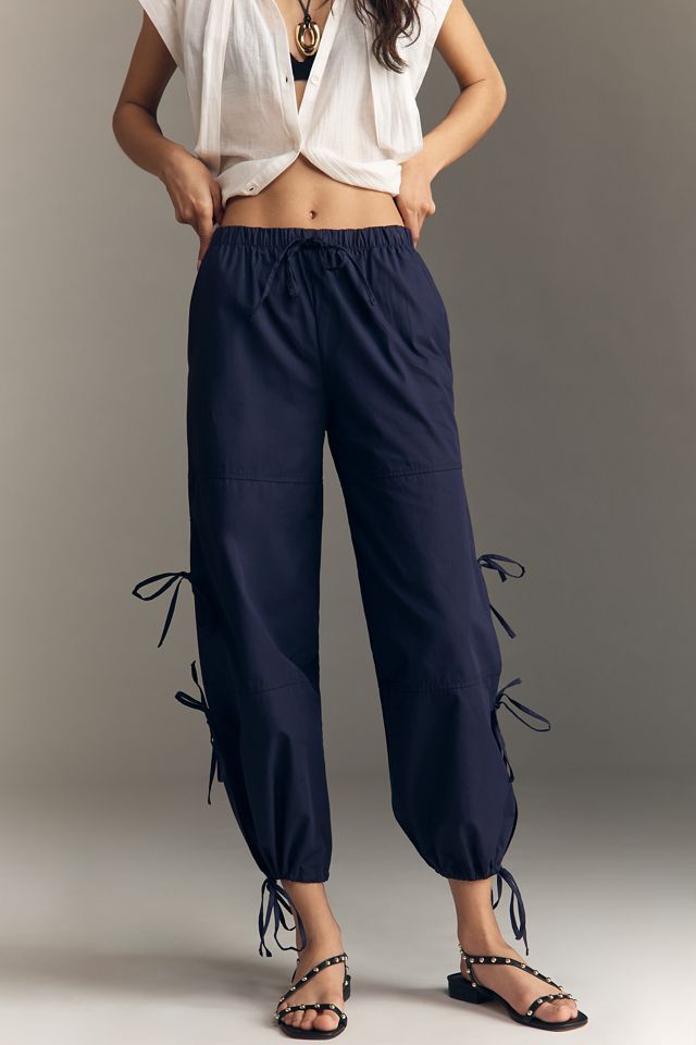 Maeve Cotton Poplin Ankle-Tie Balloon Pants #1