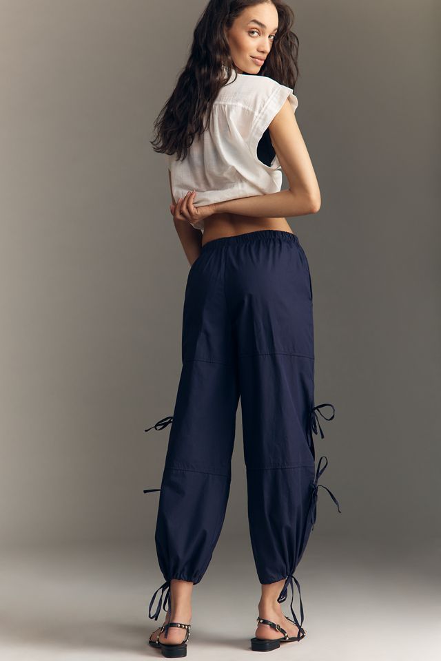 Maeve Cotton Poplin Ankle-Tie Balloon Pants #3