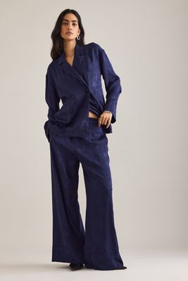 By Anthropologie Jacquard Wide-Leg Trousers