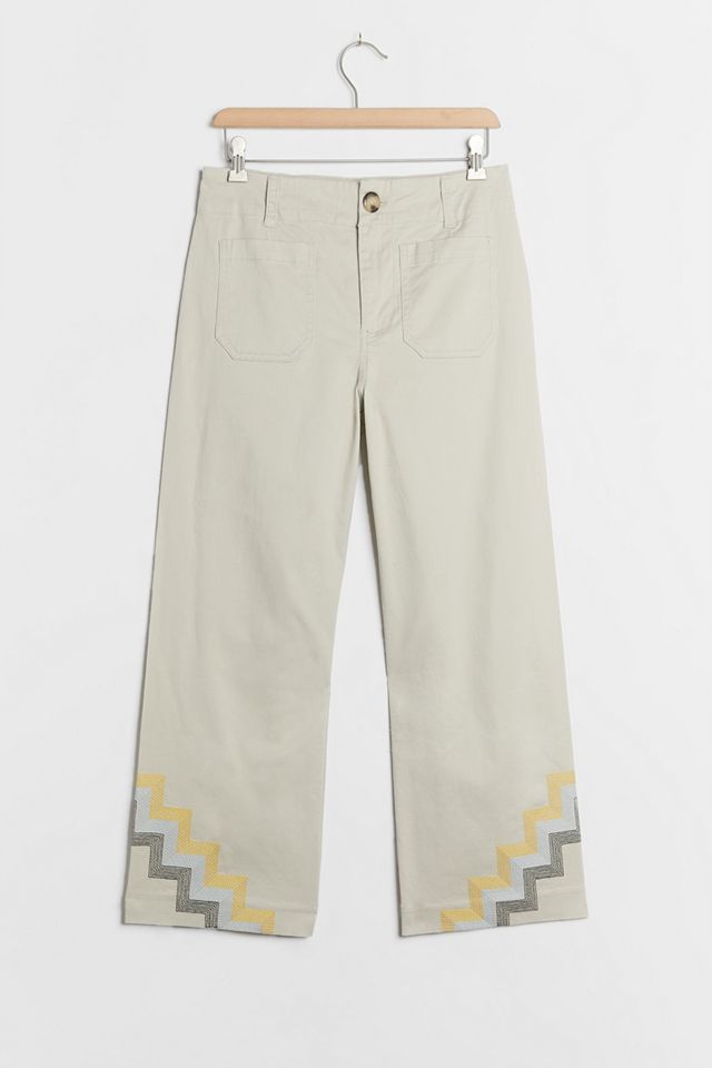 Hallee Embroidered Wide-Leg Pants #1
