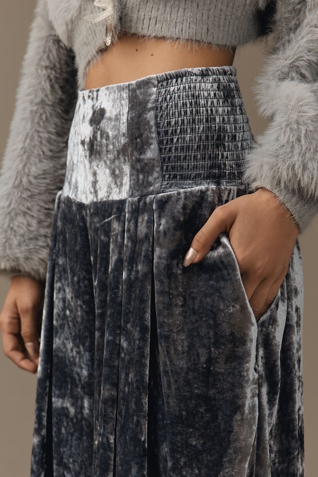 By Anthropologie Crushed Velvet Wide-Leg Pull-On Pants #3