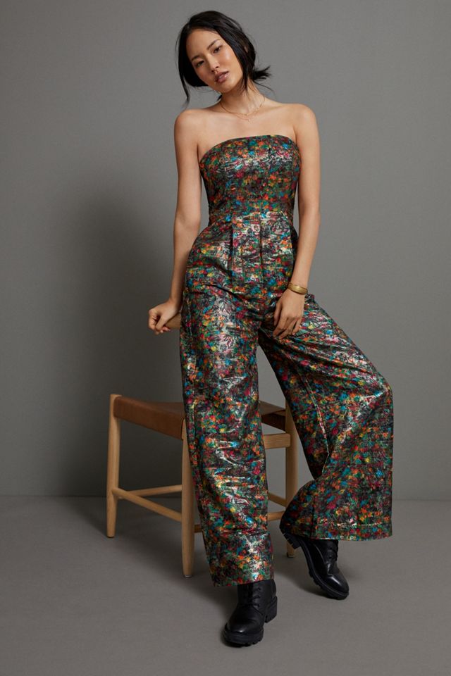 Maeve Samantha Shimmer Wide-Leg Jumpsuit | Anthropologie