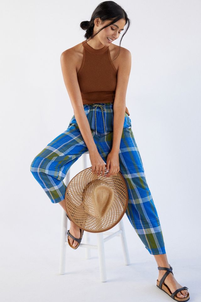 Plaid Tapered Beach Pants #2