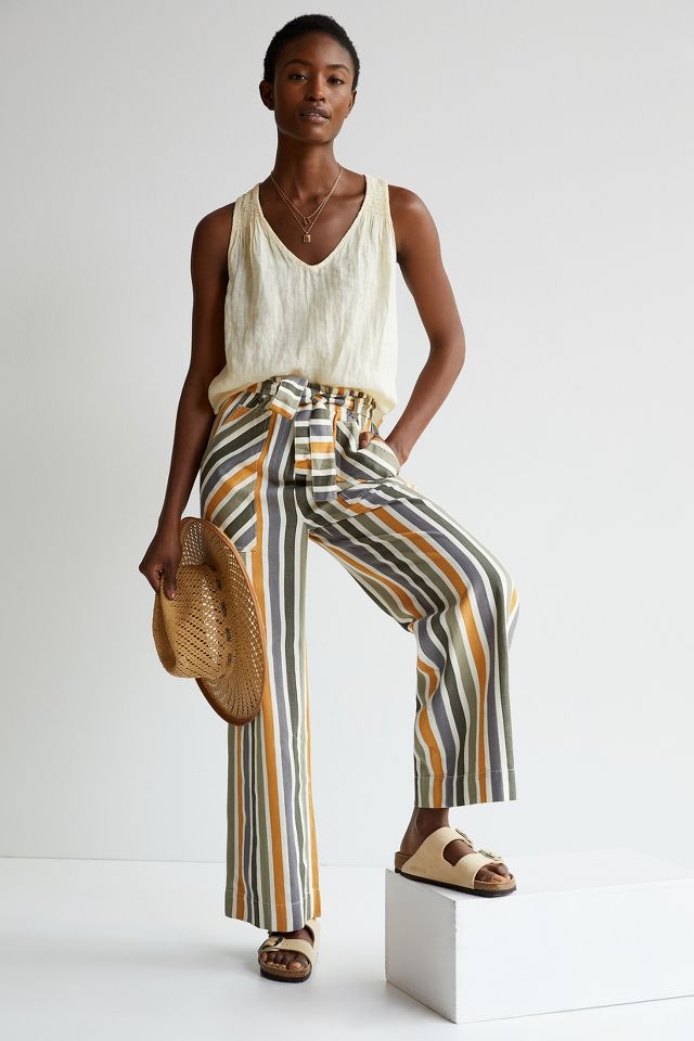 Paperbag waist clearance pants wide leg