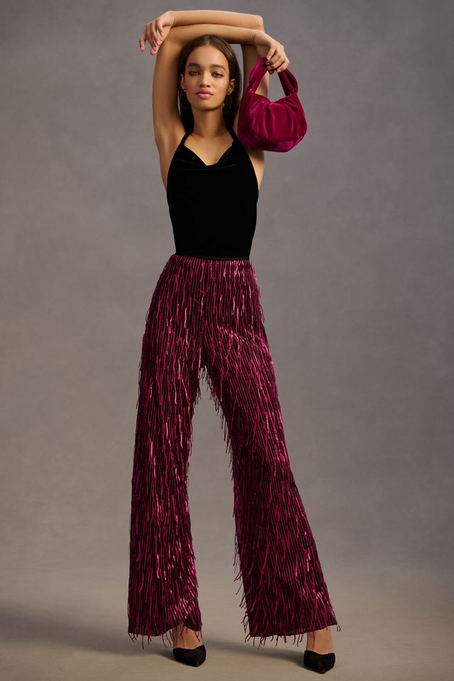 By Anthropologie Wide-Leg Velvet Trousers