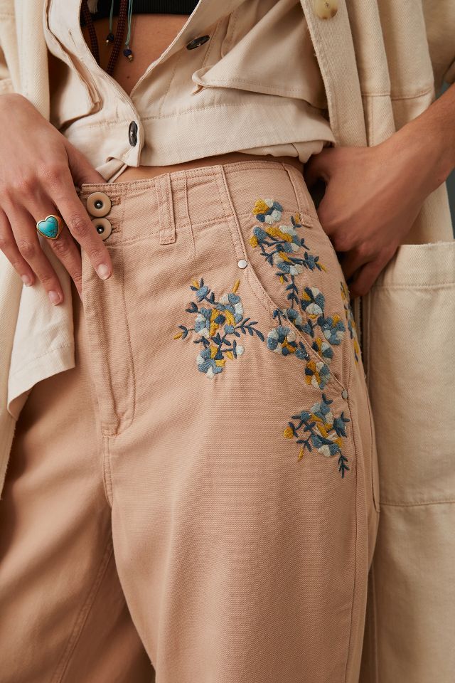 By Anthropologie Embroidered Pants