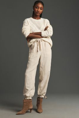 Pilcro Relaxed Ankle-tie Pants In White