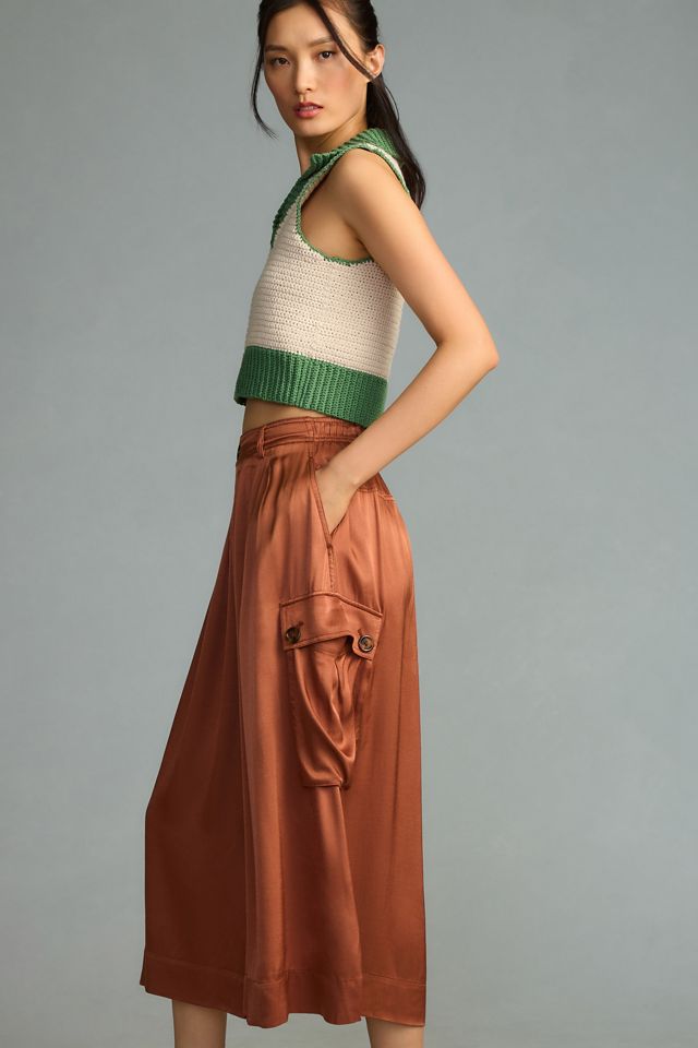 By Anthropologie Silky Pleated Culottes #2
