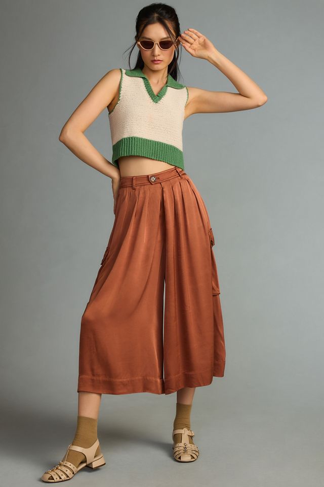 By Anthropologie Silky Palazzo Pants