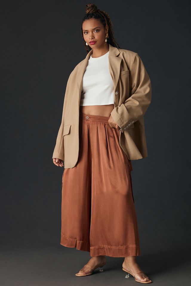 By Anthropologie Silky Pleated Culottes #9