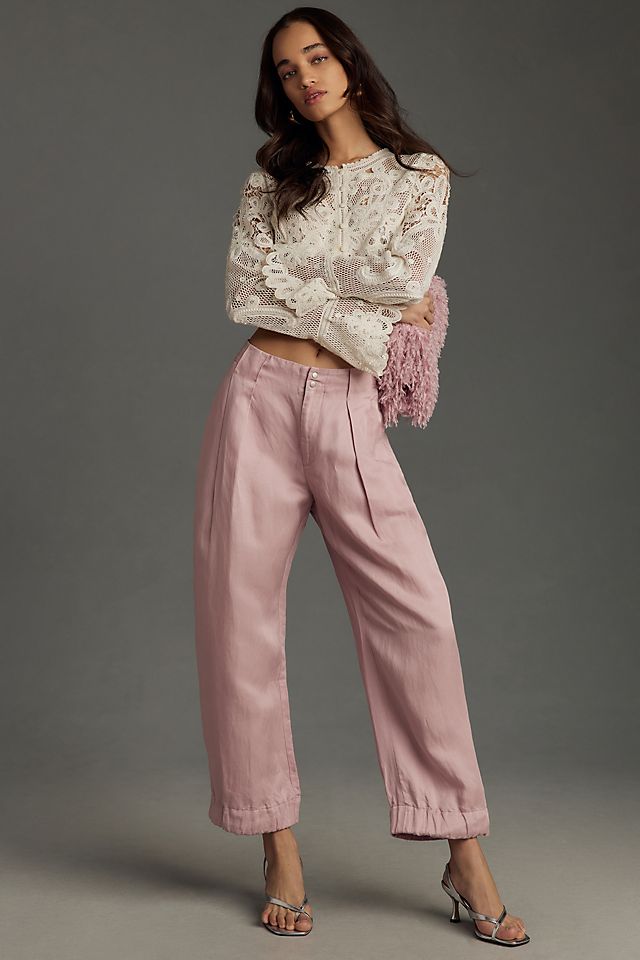 By Anthropologie Cinched Hem Trousers