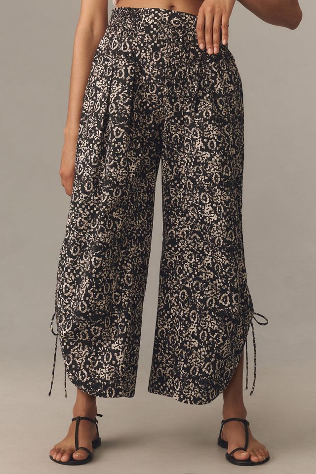 By Anthropologie Ruched Poplin Parachute Pants #1