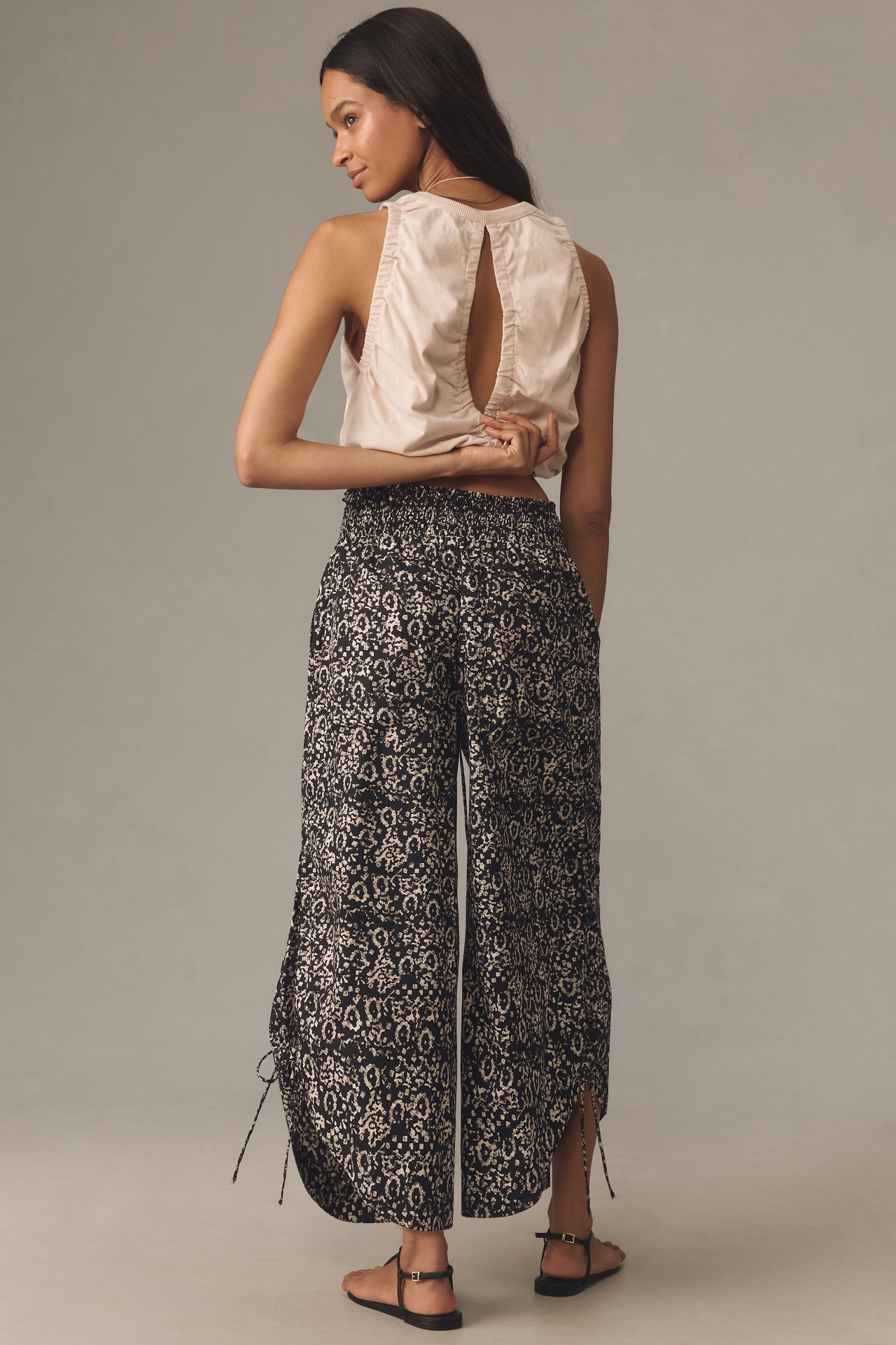 By Anthropologie Ruched Poplin Parachute Pants