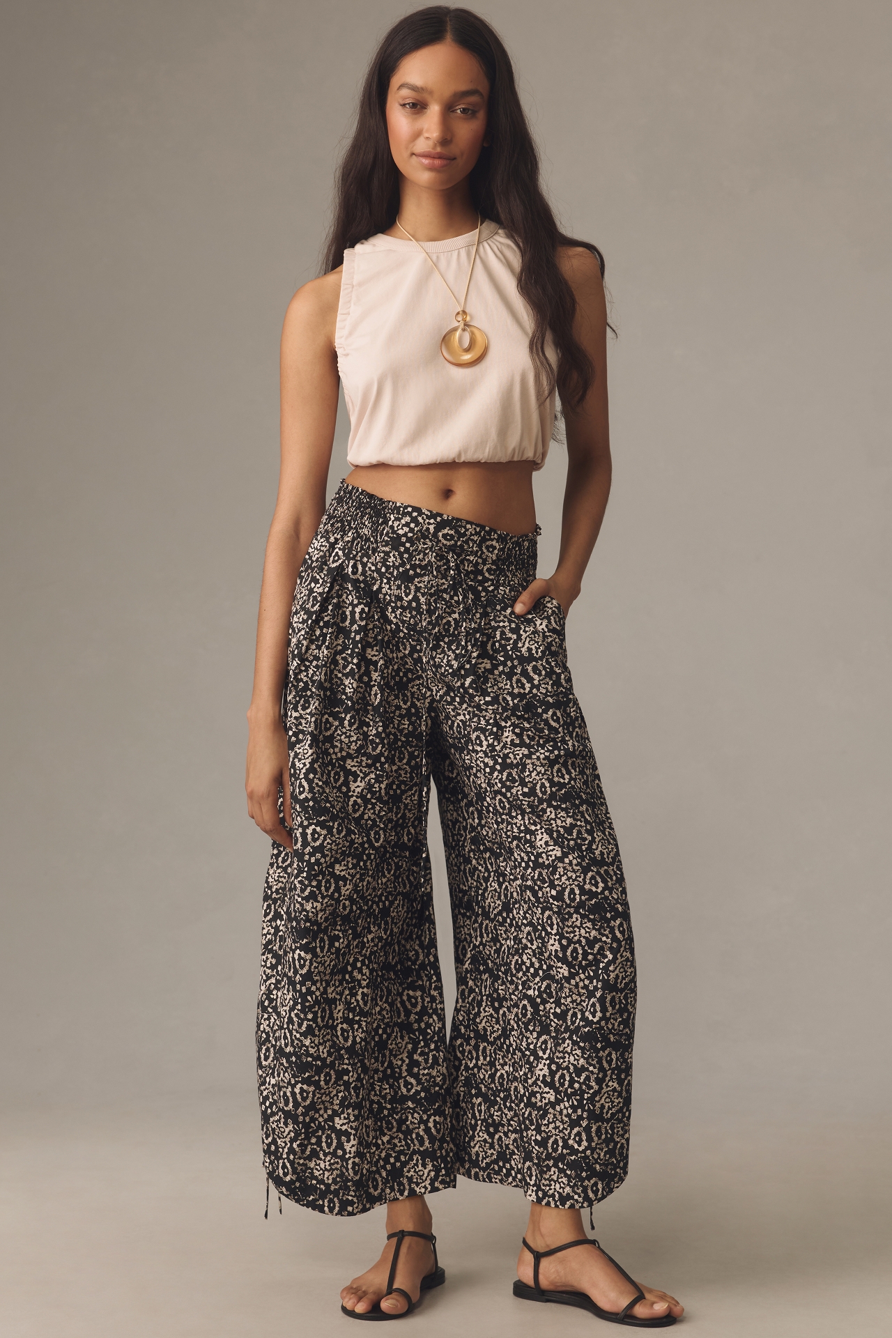 By Anthropologie Ruched Poplin Parachute Pants