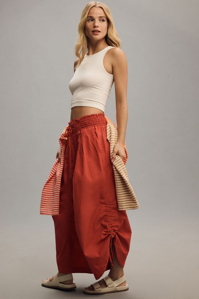 By Anthropologie Ruched Poplin Parachute Pants | Anthropologie