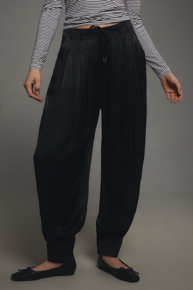 By Anthropologie Silky Cuffed Barrel Pants