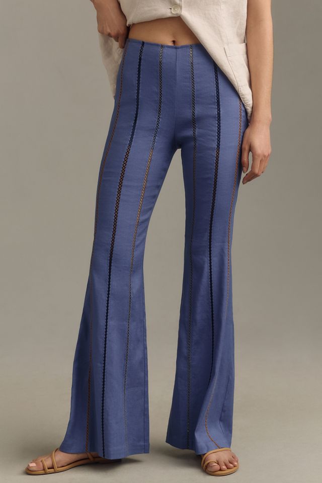 By Anthropologie Striped Flare Pants #1