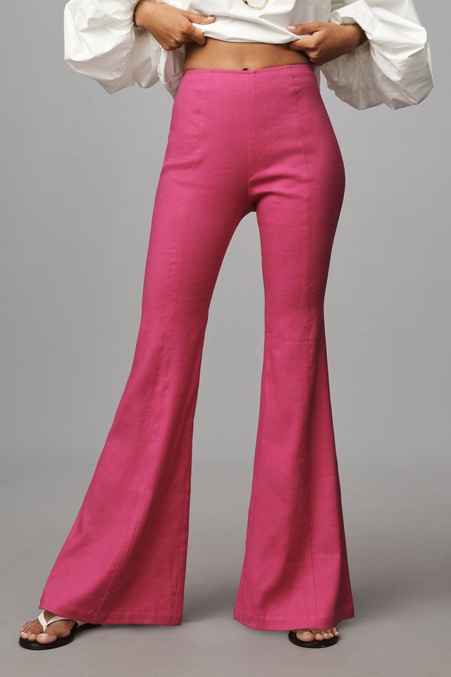 By Anthropologie Linen Flare Pants #2