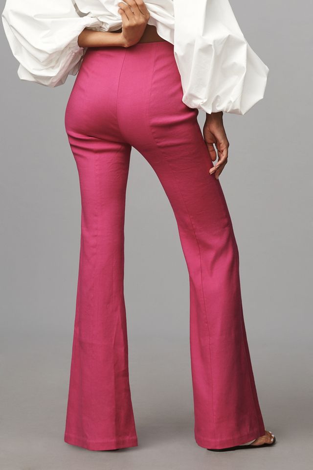 By Anthropologie Linen Flare Pants #4