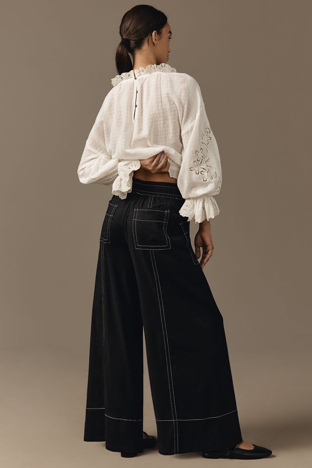 Maeve Linen Blend Pull-On Wide-Leg Pants #2