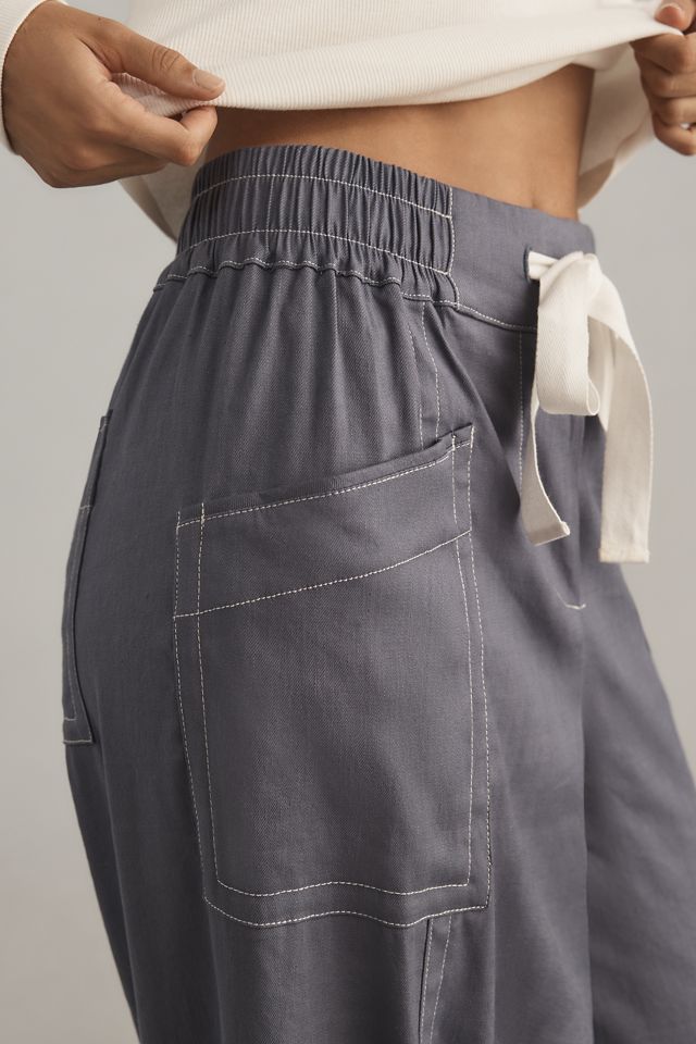 Maeve Linen Blend Pull-On Wide-Leg Pants #1